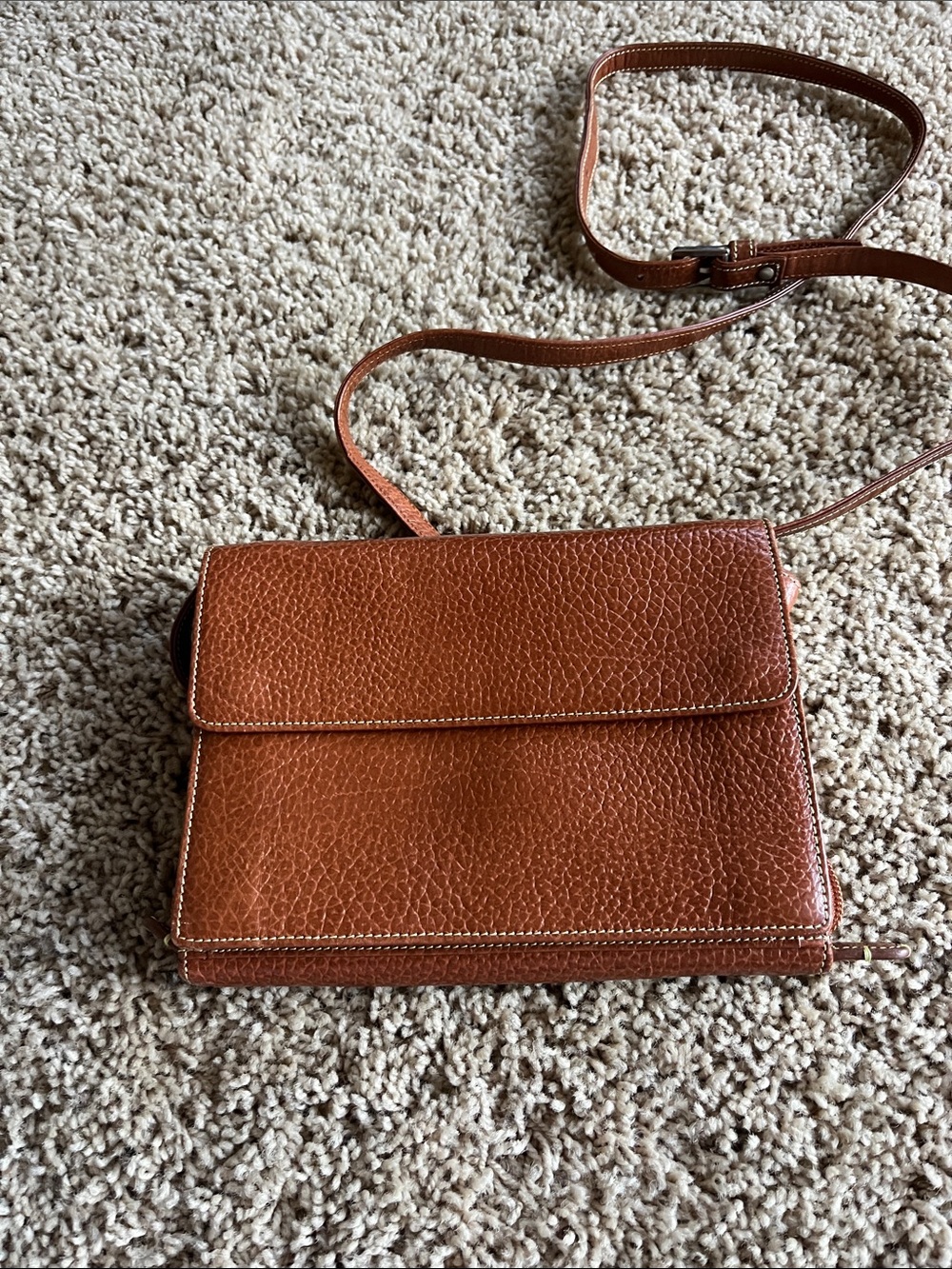 Leather Crossbody Bag in Brown